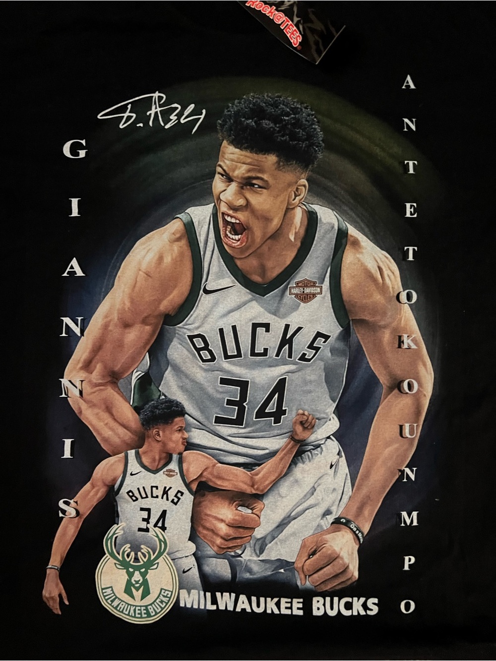 Milwaukee Bucks Giannis #34 Graphic Tee - Black